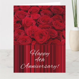 Happy 4th Anniversary roses Card