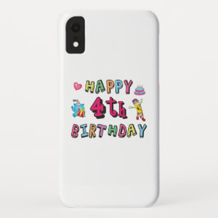 Happy 4th Birthday. 4 year b-day. iPhone XR Case