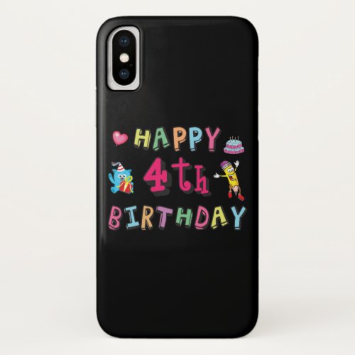 Happy 4th Birthday 4 year b_day iPhone XS Case