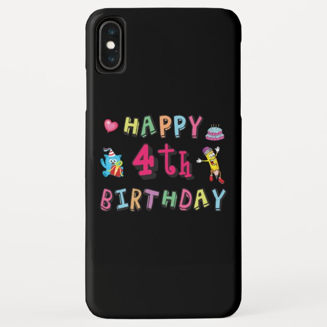 Happy 4th Birthday. 4 year b-day. Case-Mate iPhone Case (Back)