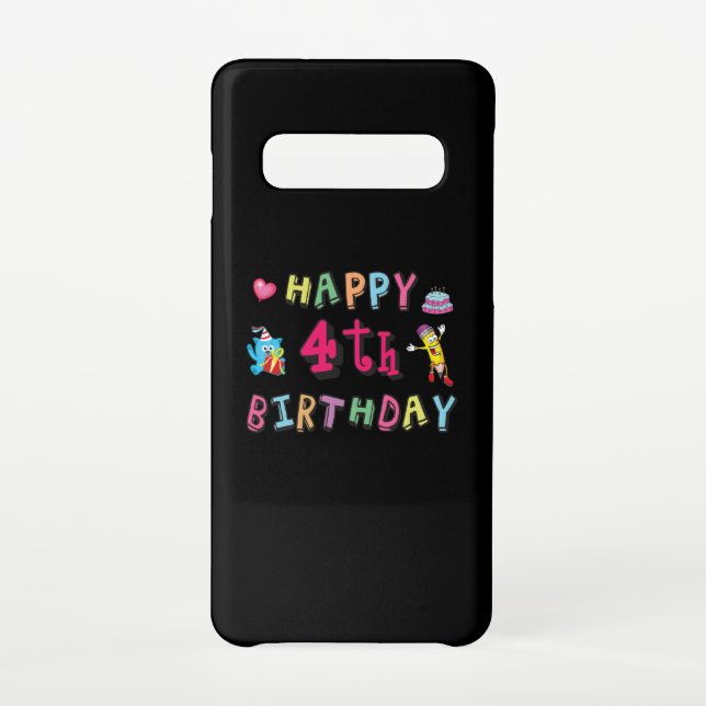 Happy 4th Birthday. 4 year b-day. Samsung Galaxy Case (Back)