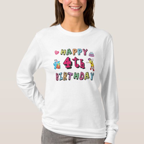 Happy 4th Birthday 4 year b_day T_Shirt