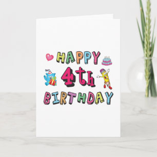 Happy 4th Birthday 4 year b-day wishes Card
