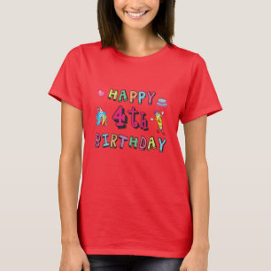 Happy 4th Birthday 4 year b-day wishes T-Shirt
