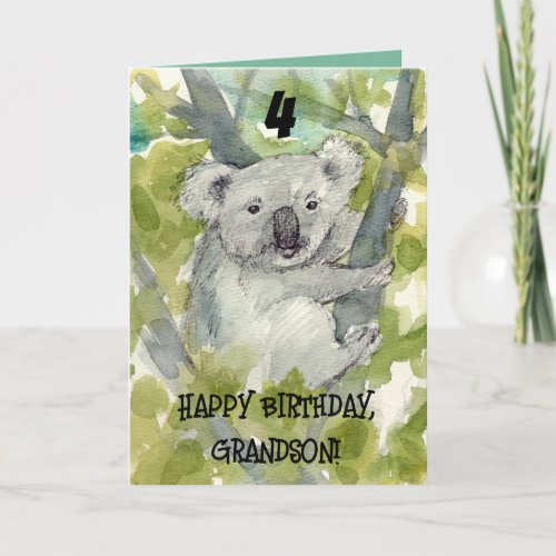 Happy 4th Birthday Grandson Koala Wildlife