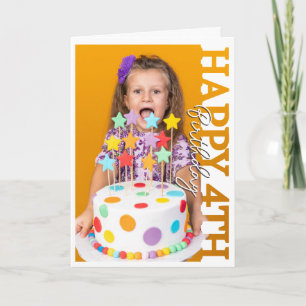 Happy 4th Birthday Photo college Card