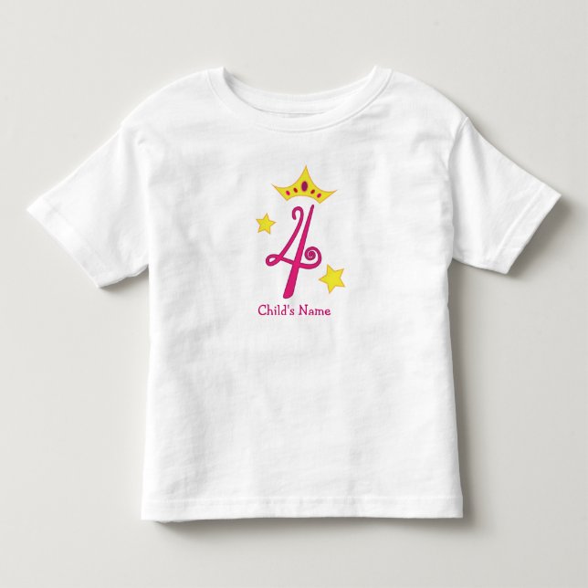 Happy 4th Birthday, Princess! Toddler T-shirt (Front)