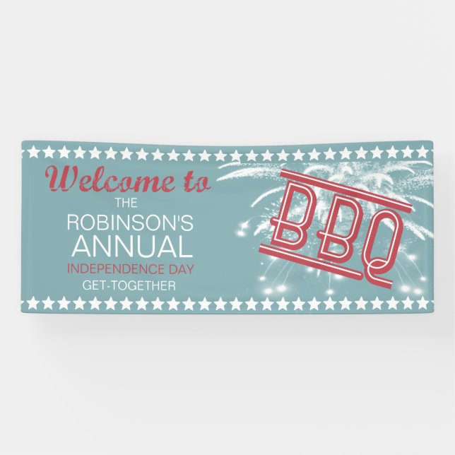 Happy 4th Fireworks BBQ ID185 Banner (Horizontal)