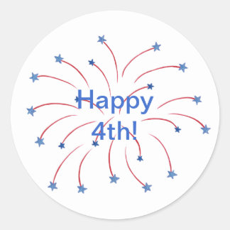 Happy 4th Fireworks Stars Stickers