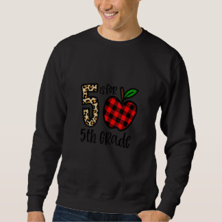Happy 4th Grade Back To School Apple Leopard Teach Sweatshirt