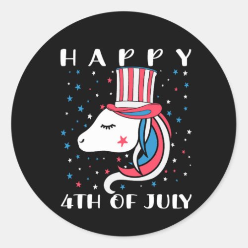 Happy 4th july american independence day classic round sticker