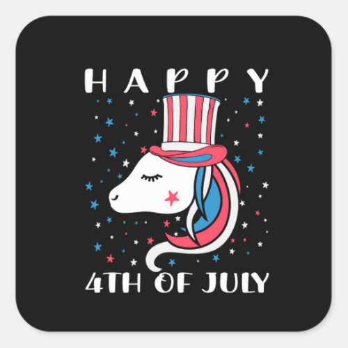 Happy 4th july american independence day square sticker