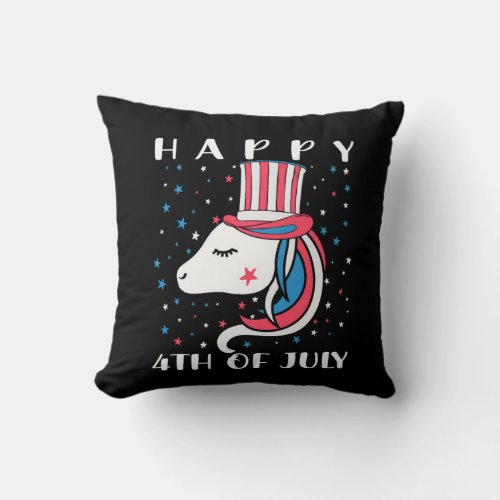 Happy 4th july american independence day throw pillow