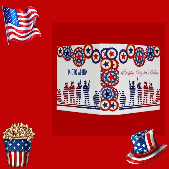   Happy 4th July American Soldier Flag Stars Award 3 Ring Binder (Happy 4th July American Soldier Flag Stars Award 3 Ring Binder)