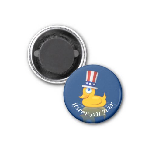 Happy 4th July Cute Patriotic Rubbber Duck Magnet