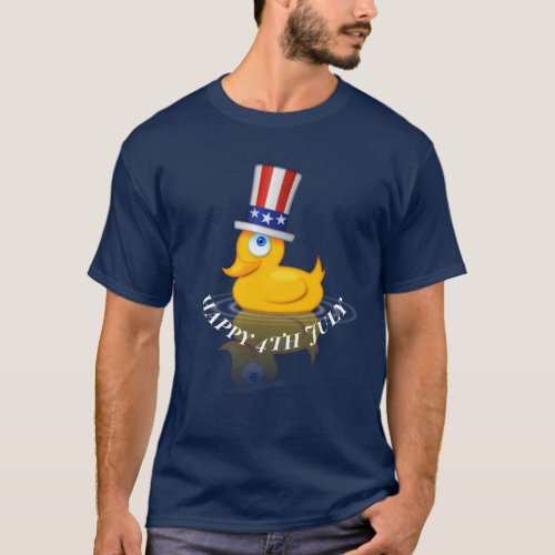 Happy 4th July Cute Patriotic Top Hat Rubbber Duck