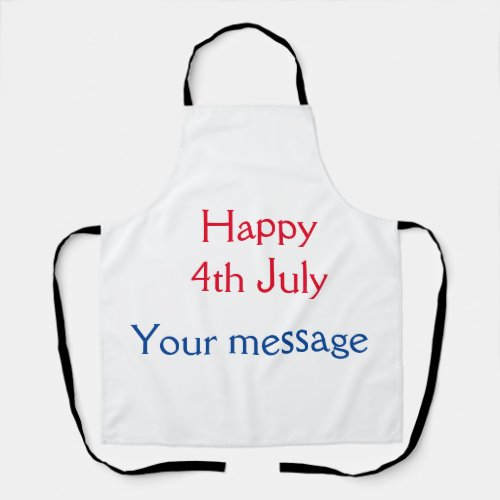 Happy 4th July independence day add name text Apron