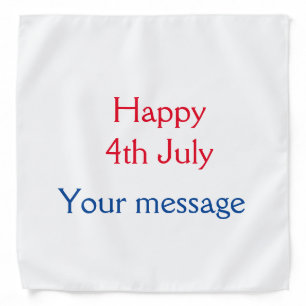 Happy 4th July independence day add name text Bandana