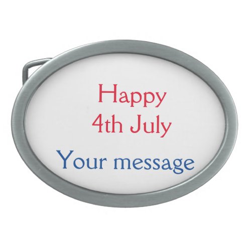 Happy 4th July independence day add name text Belt Buckle