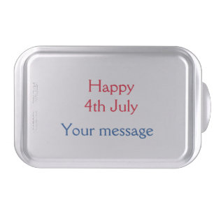 Happy 4th July independence day add name text Cake Pan