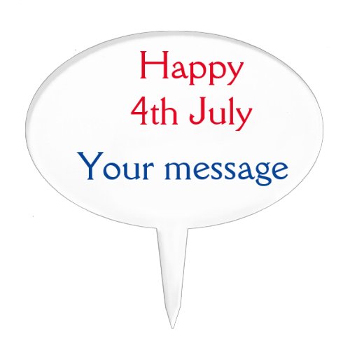 Happy 4th July independence day add name text Cake Topper