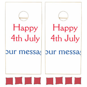 Happy 4th July independence day add name text Cornhole Set
