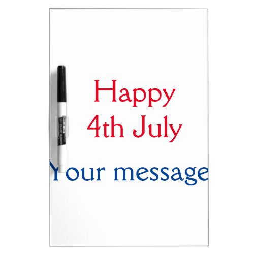 Happy 4th July independence day add name text Dry Erase Board