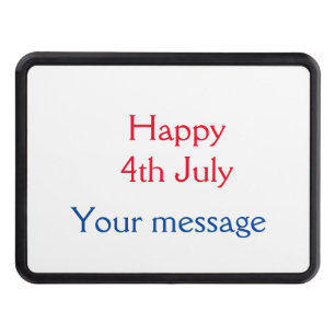 Happy 4th July independence day add name text Hitch Cover