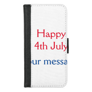 Happy 4th July independence day add name text iPhone 8/7 Wallet Case