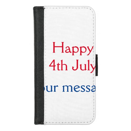 Happy 4th July independence day add name text iPhone 87 Wallet Case