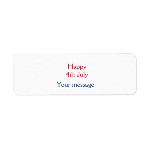 Happy 4th July independence day add name text Label