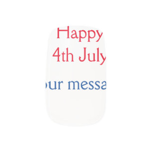 Happy 4th July independence day add name text Minx Nail Art