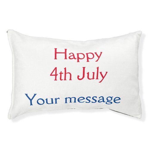 Happy 4th July independence day add name text Pet Bed