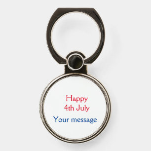 Happy 4th July independence day add name text Phone Ring Stand