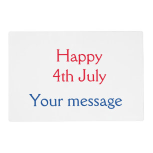 Happy 4th July independence day add name text Placemat