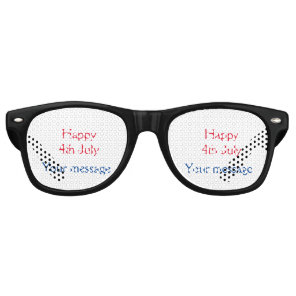 Happy 4th July independence day add name text Retro Sunglasses