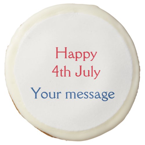 Happy 4th July independence day add name text Sugar Cookie