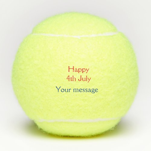 Happy 4th July independence day add name text Tennis Balls