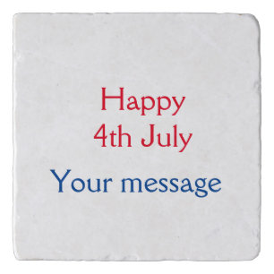 Happy 4th July independence day add name text Trivet
