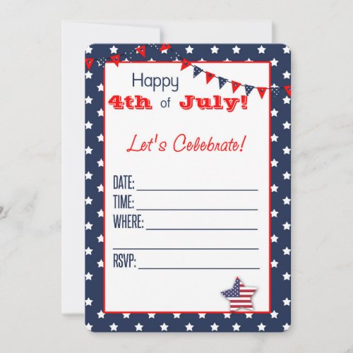 Happy 4th July Invitation