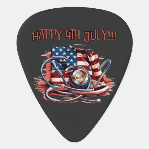 Happy 4th July medical stethoscope Guitar Pick