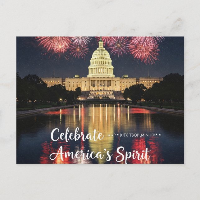 Happy 4th July paws for freedom Postcard (Front)