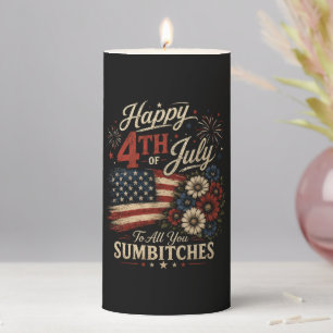 Happy 4th July Pillar Candle