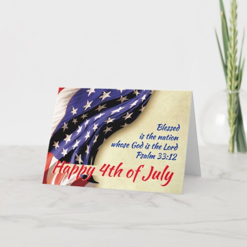 HAPPY 4TH JULY USA Patriotic Scripture Customized Card