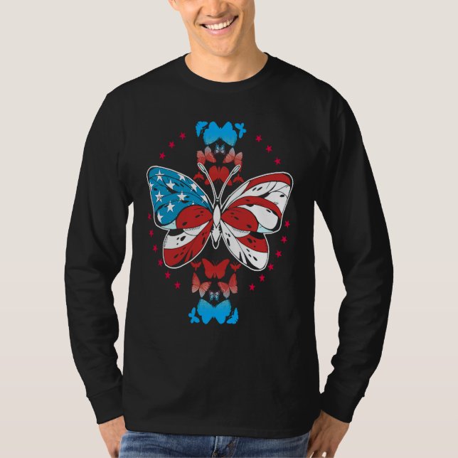 Happy 4th Of Juli patriotic USA Flag Entomologis B T-Shirt (Front)