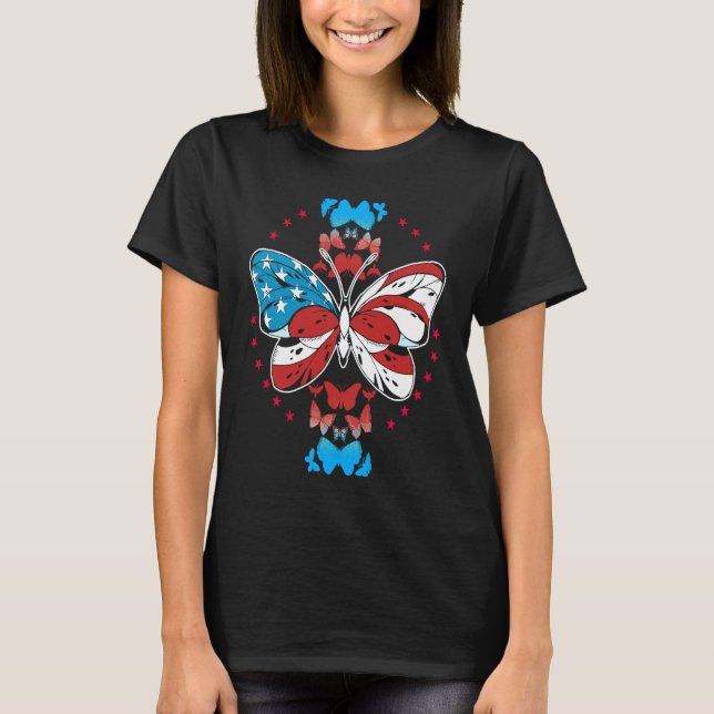 Happy 4th Of Juli patriotic USA Flag Entomologis B T-Shirt (Front)