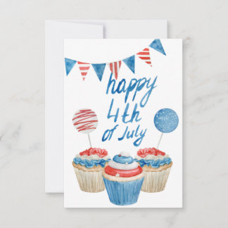 Happy 4th of July 3.5" x 5" Flat Thank You Card
