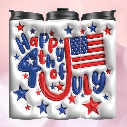 Happy 4th of July 3d Inflated Tumbler