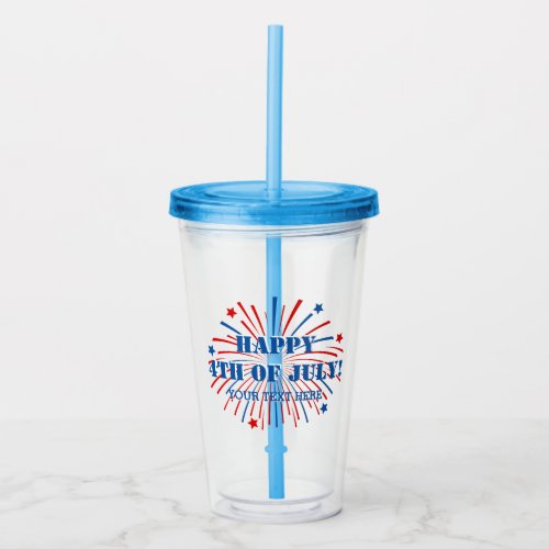 Happy 4th of July Acrylic Tumbler party glass