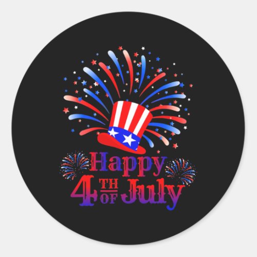Happy 4th of July America Celebrating Freedom  Classic Round Sticker